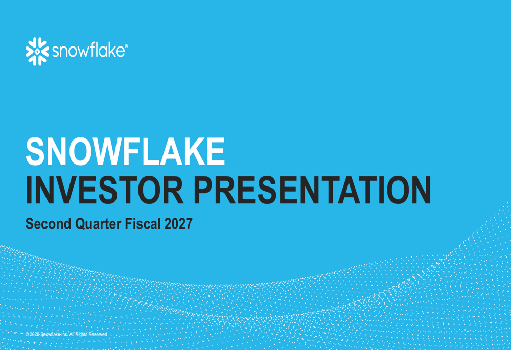 Snowflake Q2 fiscal 2027 presentation