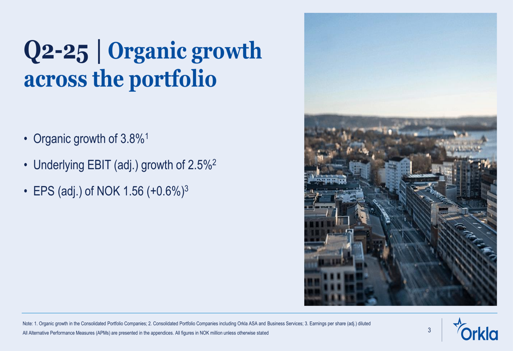 Orkla Q2 2025 presentation: Organic growth accelerates amid portfolio restructuring