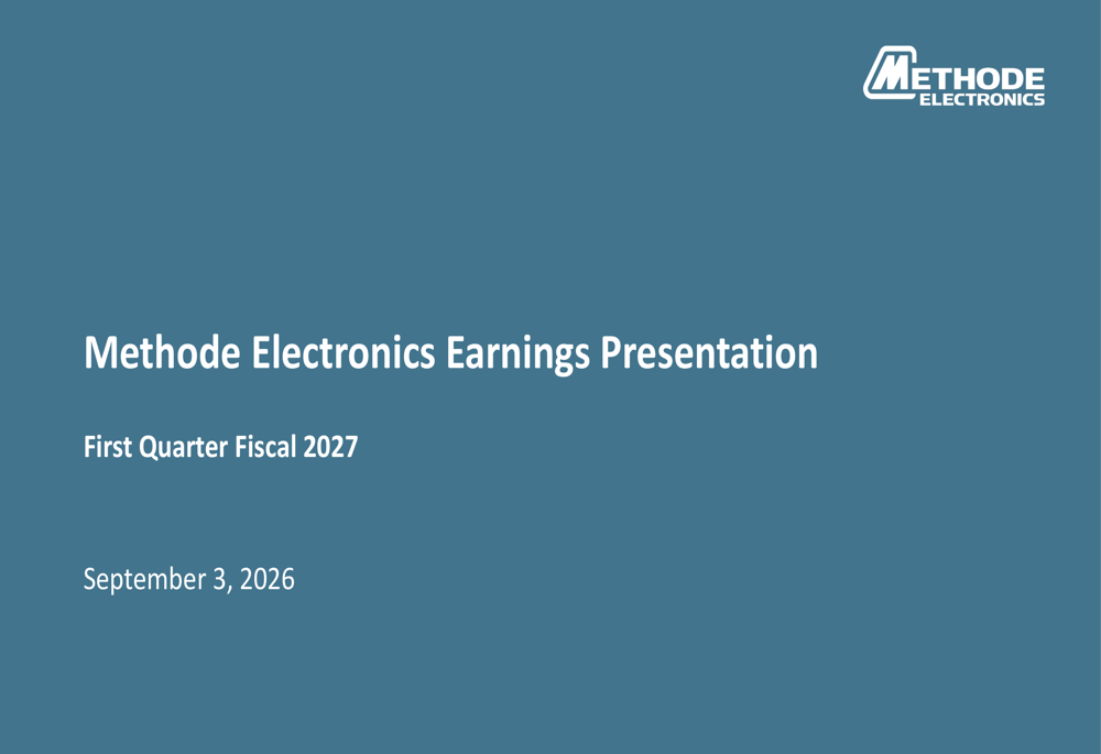 Methode Q1 FY2027 slides