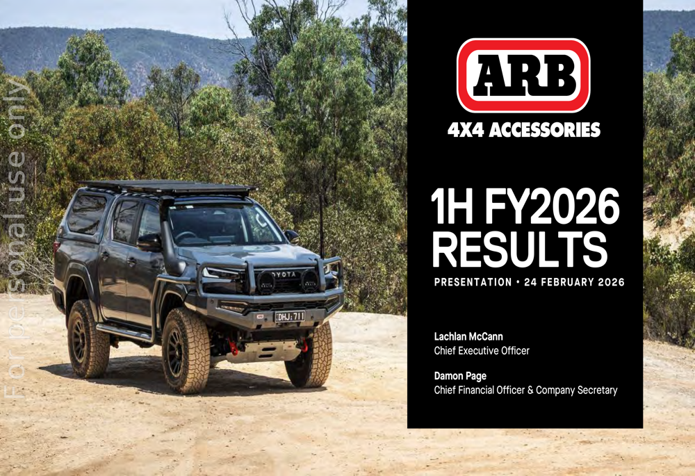 ARB Corporation 1H FY2026 slides