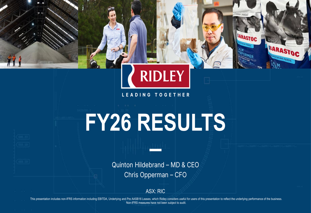 Ridley FY26 slides