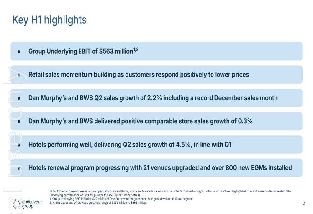 エンデバー・グループH1 F26決算：ホテル事業の成長が小売事業の圧力を相殺