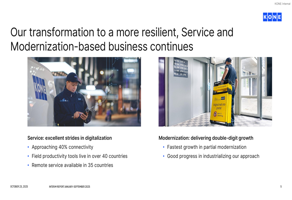 KONE Q3 2025 slides: Service pivot drives growth amid Chinese market ...