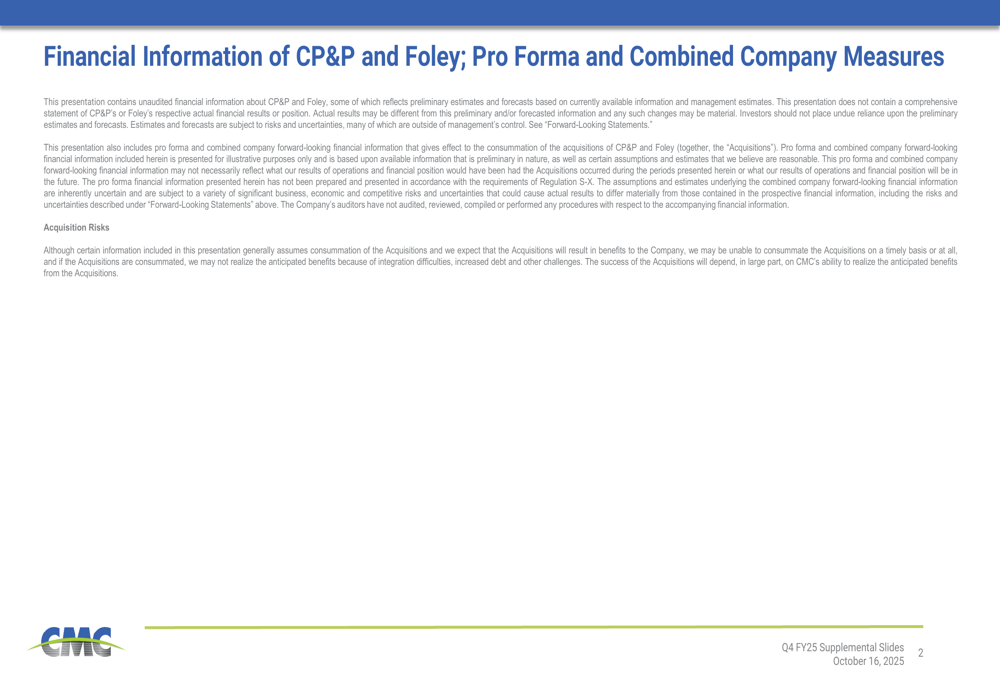 Commercial Metals Q4 2025 slides reveal strong results, strategic acquisitions