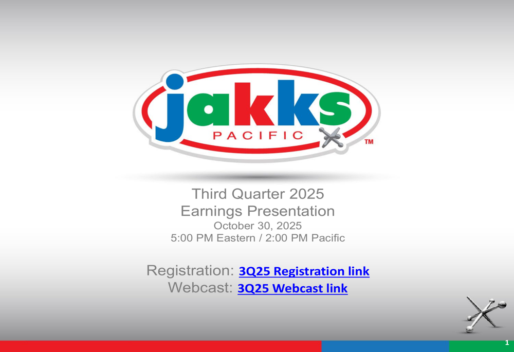 JAKKS Pacific Q3 2025 slides