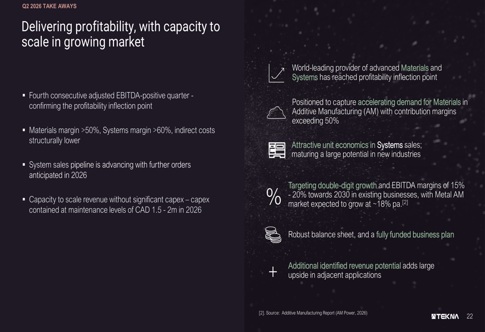 Inflectrin Tekna Q2 2026 slides: record orders fuel profitability inflection By ...