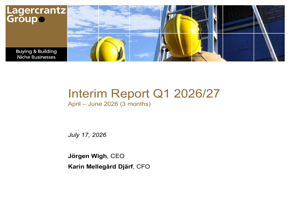 Lagercrantz Q1 2026/27 slides