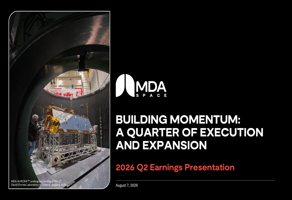 MDA Space Q2 2026 slides