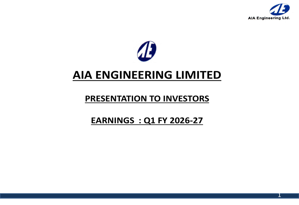 AIA Engineering Q1 FY27 slides