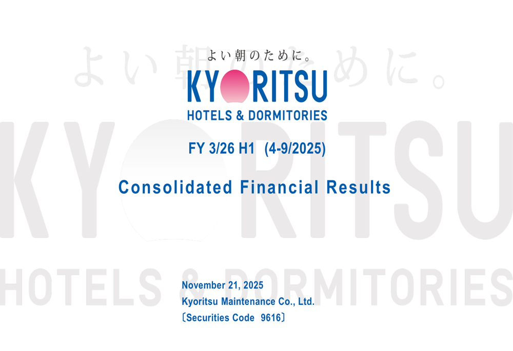 Kyoritsu Maintenance H1 FY3/26 slides