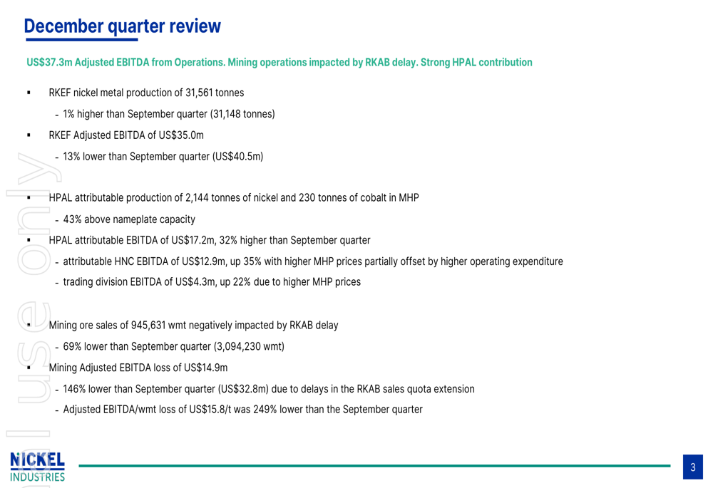 Presentación del cuarto trimestre 2025 de Nickel Mines: la fortaleza de HPAL compensa los desafíos mineros
