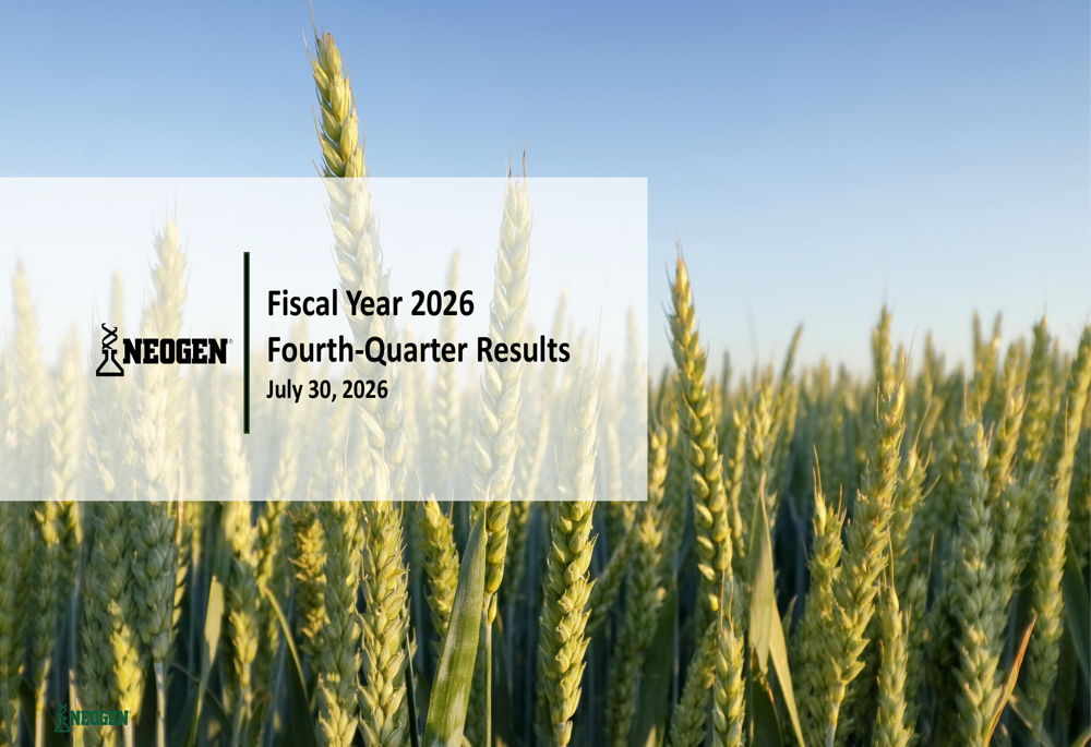 Neogen Q4 FY26 slides