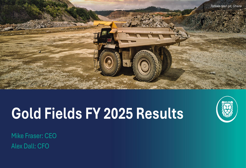 Gold Fields FY 2025 presentation