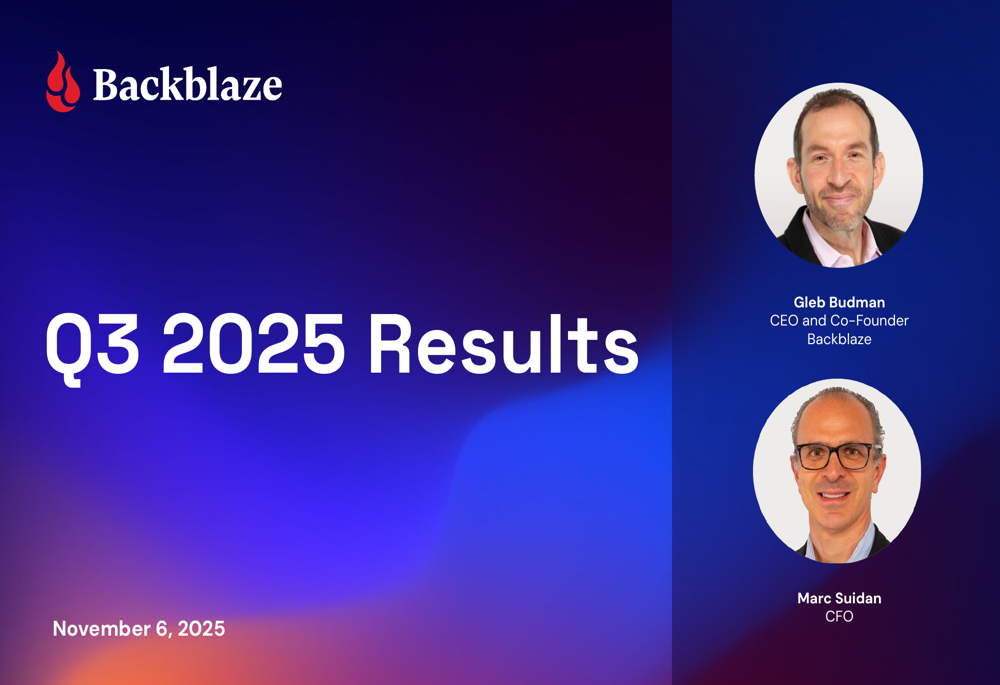 Backblaze Q3 2025 slides
