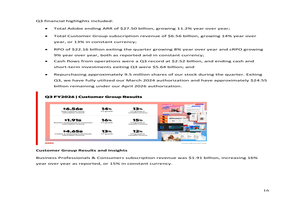 Adobe Q3 FY2026 slides: strong results, CEO transition announced By ...