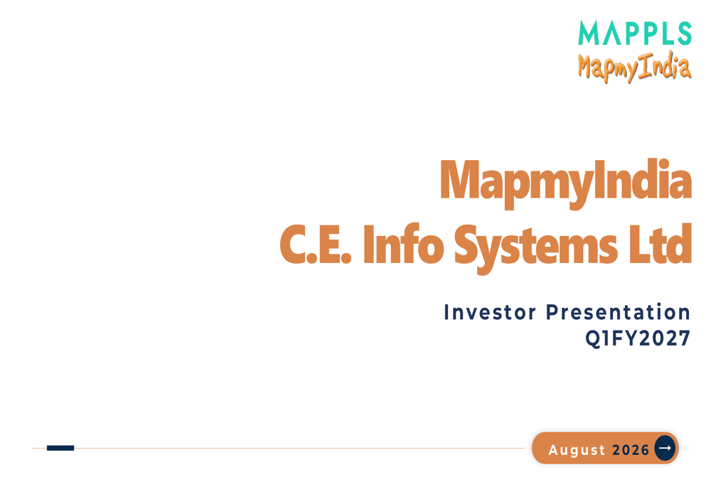 MapmyIndia Q1 FY2027 slides