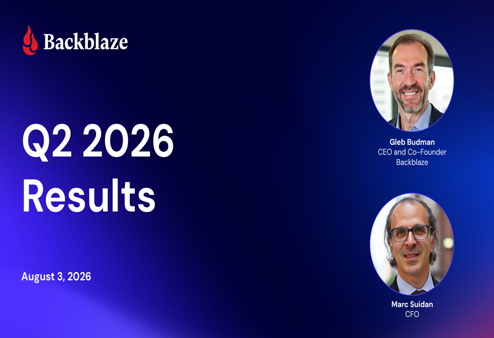Backblaze Q2 2026 slides