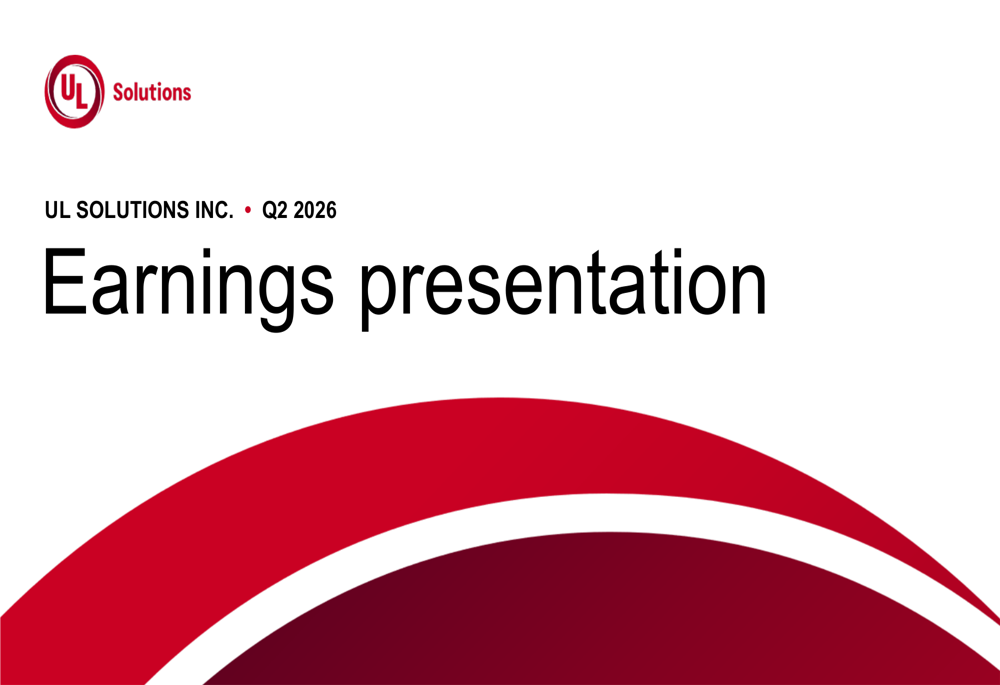 UL Solutions Q2 2026 slides