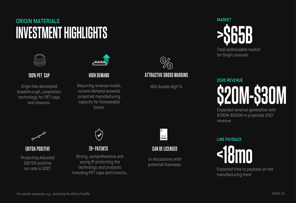 Origin Materials Q3 2025 slides: PET cap strategy advances despite revenue miss