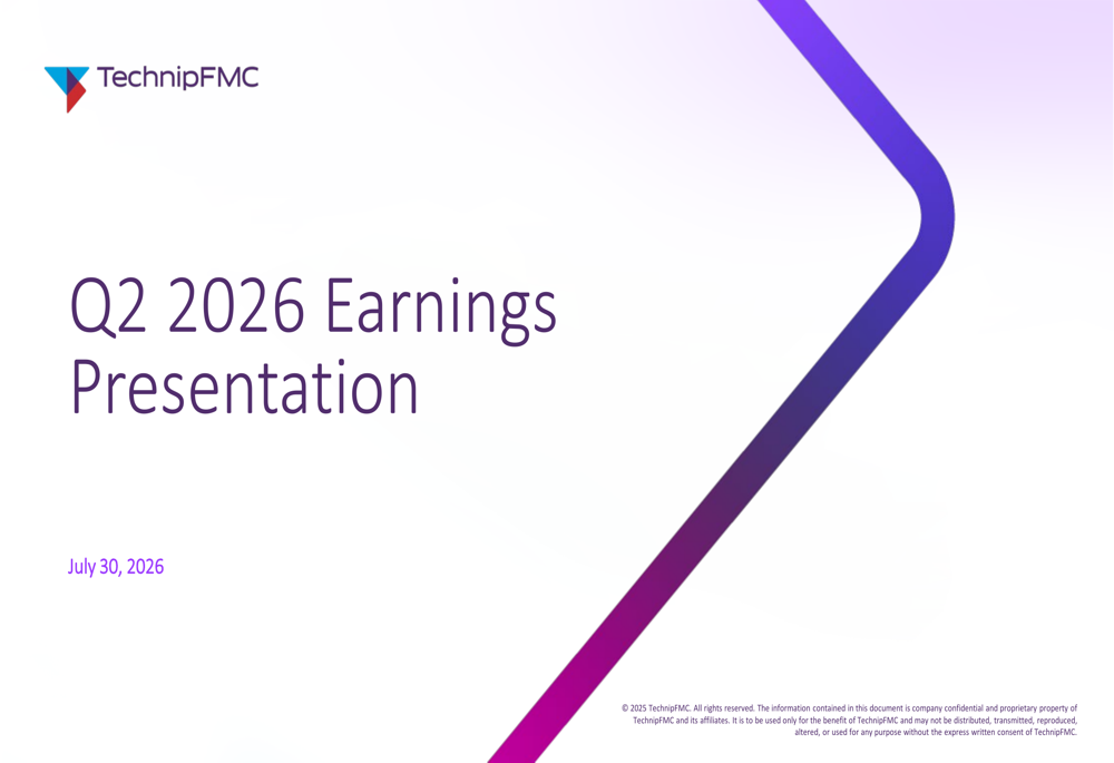 TechnipFMC Q2 2026 slides