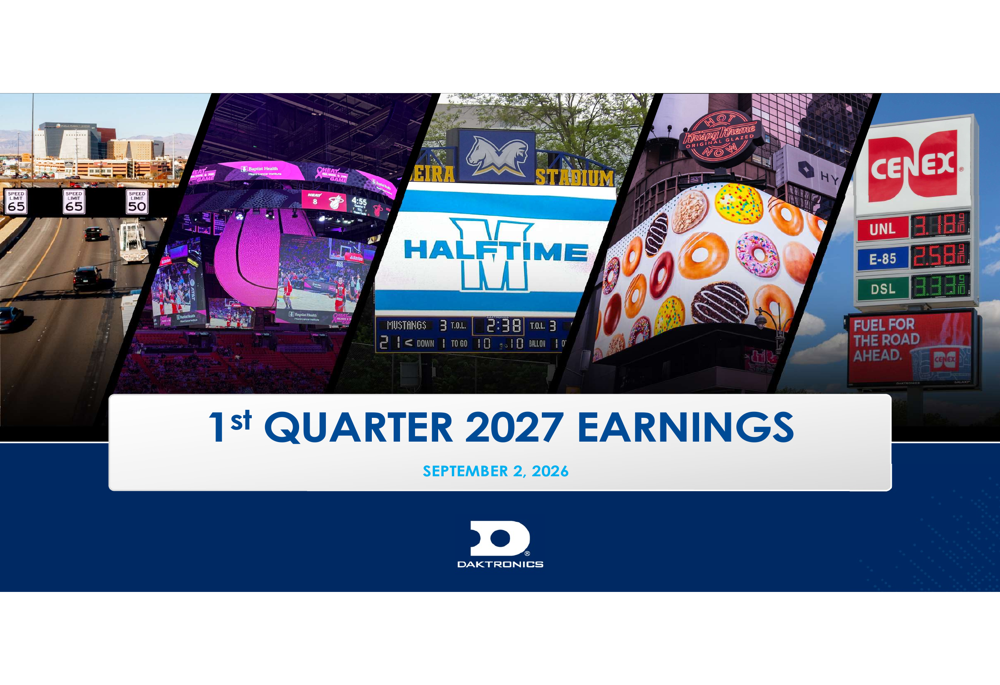 Daktronics Q1 FY2027 slides