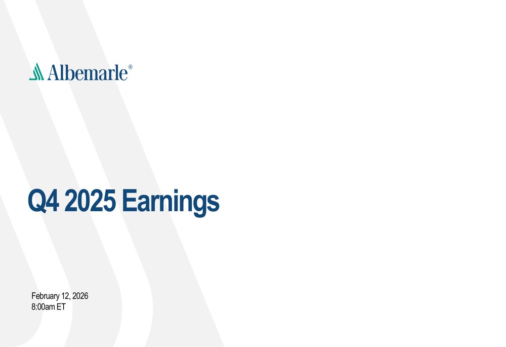 Albemarle Q4 2025 slides