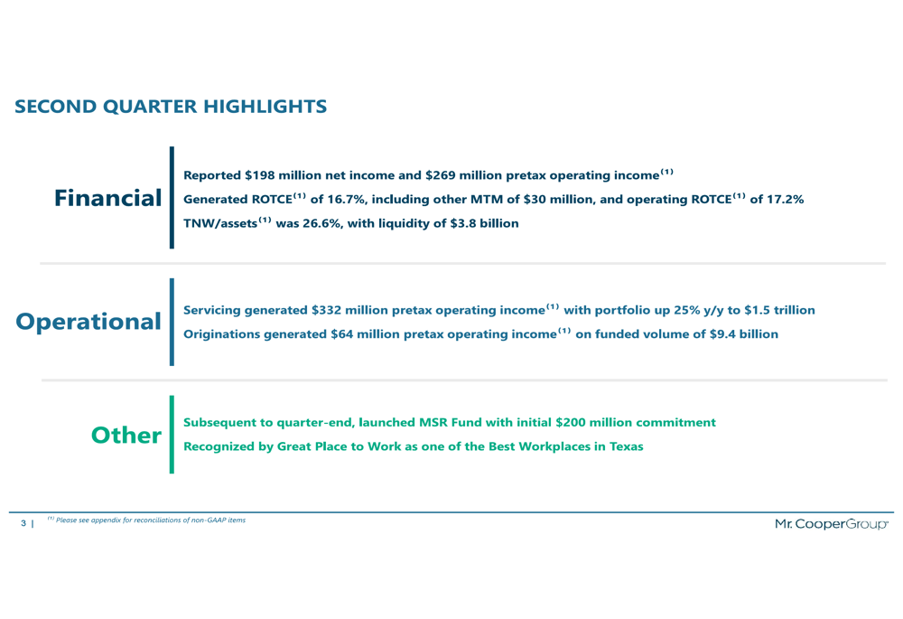 Mr. Cooper Q2 2025 slides: Servicing portfolio growth drives 17.2% operating ROTCE