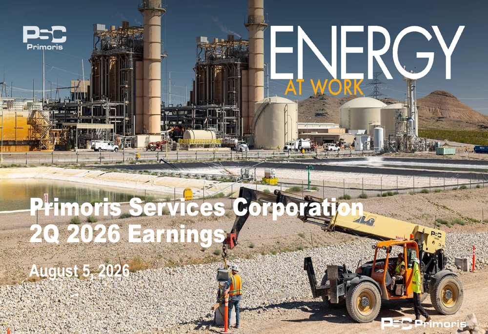 Primoris Q2 2026 slides