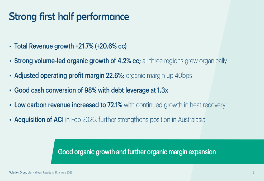 Volution 2026年上半期決算、全地域で有機的成長が目標を上回る