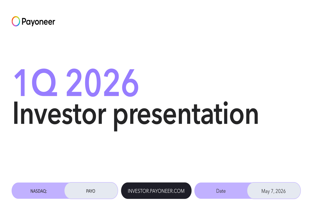 Payoneer Q1 2026 slides