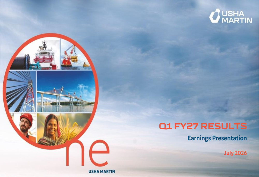 Usha Martin Q1 FY27 slides