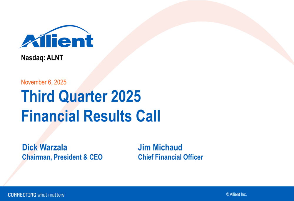 Allient Q3 2025 slides