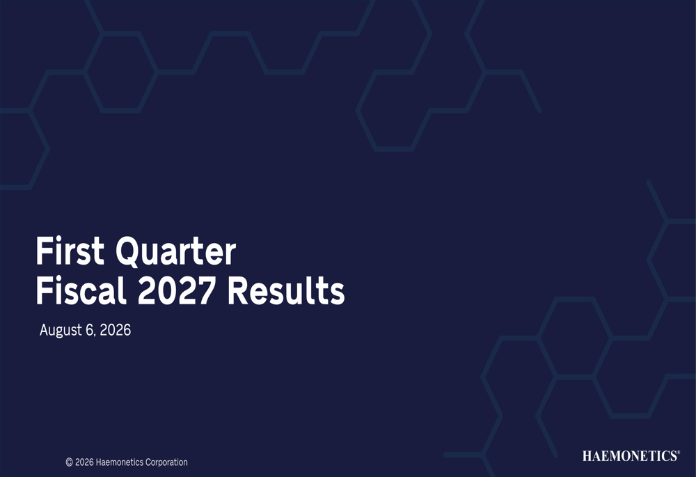 Haemonetics Q1 FY2027 slides