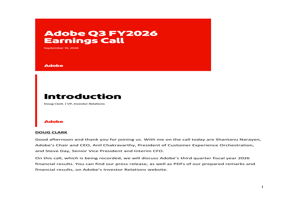 Adobe Q3 FY2026 slides