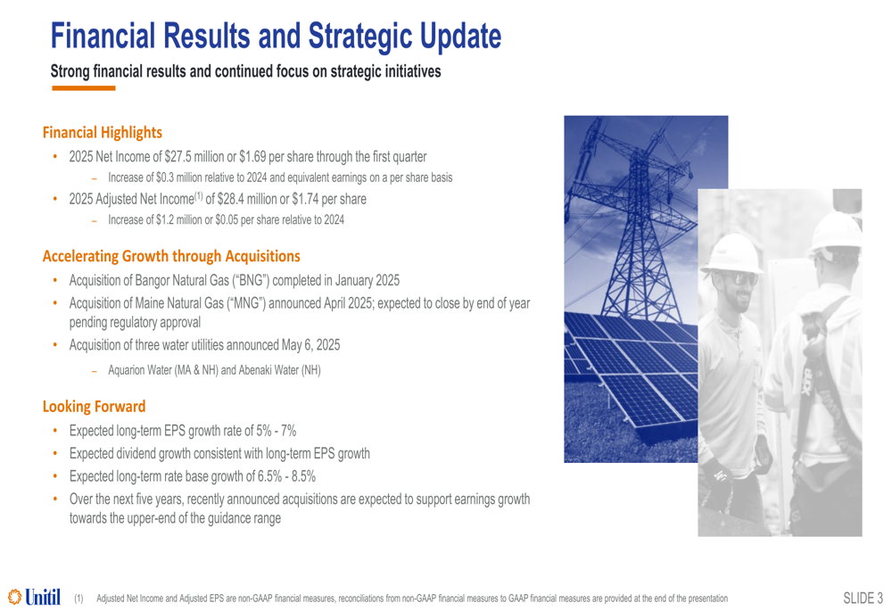 Unitil Q1 2025 slides: Acquisitions to accelerate growth as earnings rise