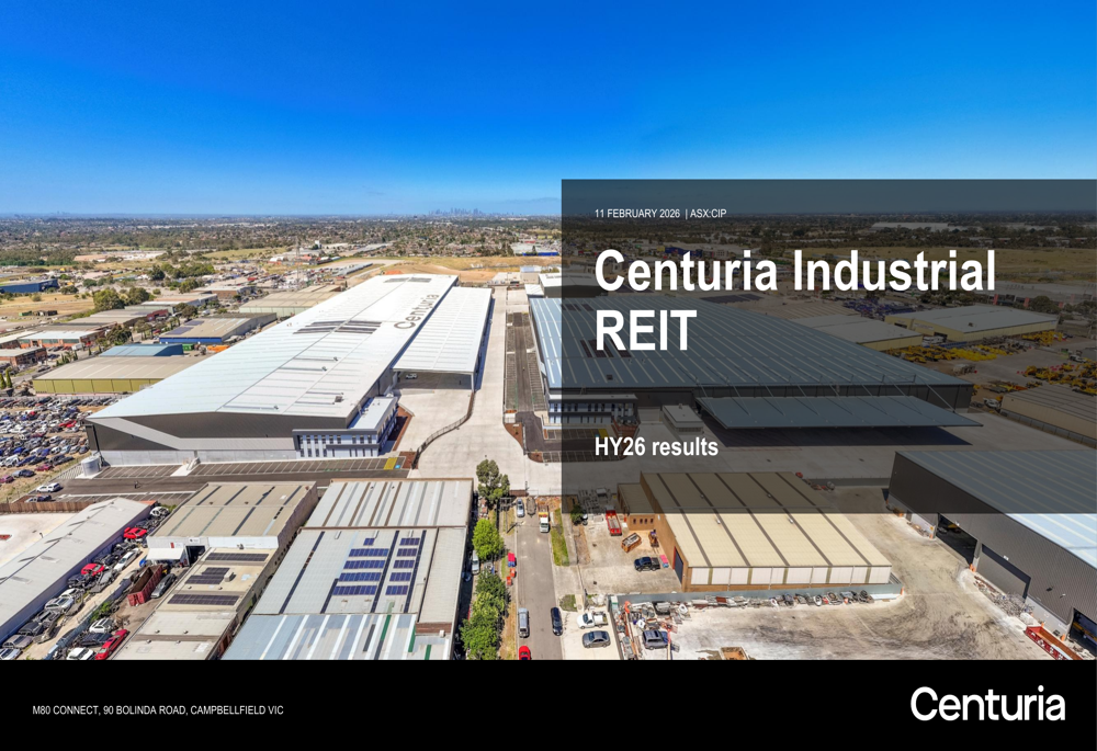 Centuria Industrial REIT HY26 presentation