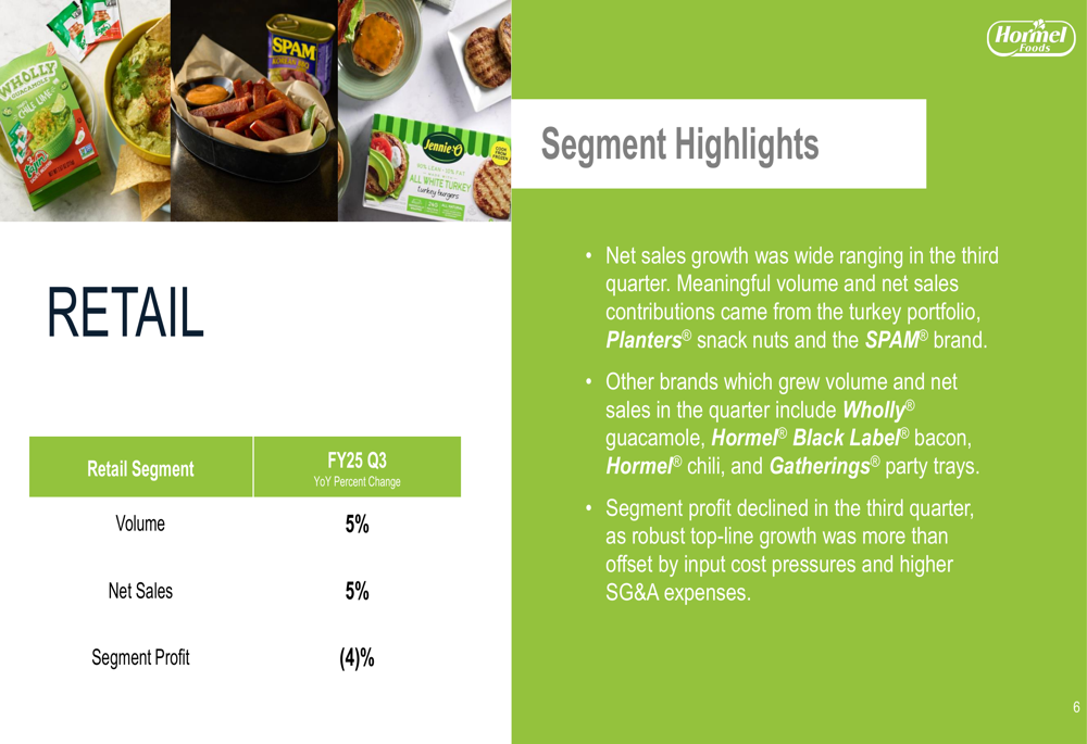Hormel Foods Q3 2025 slides: Sales up, profit outlook down on commodity costs