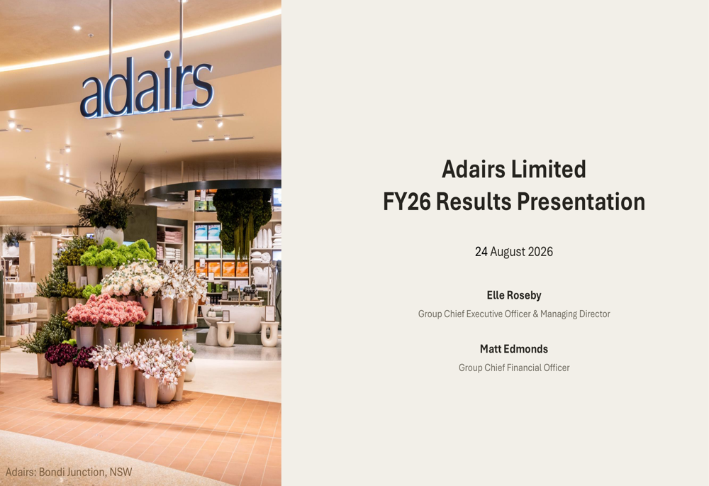 Adairs FY26 slides