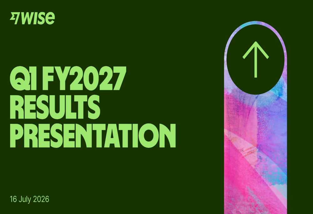 Wise Q1 FY2027 slides