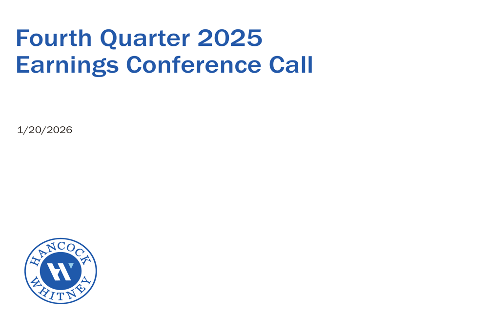 Hancock Whitney Q4 2025 presentation slides