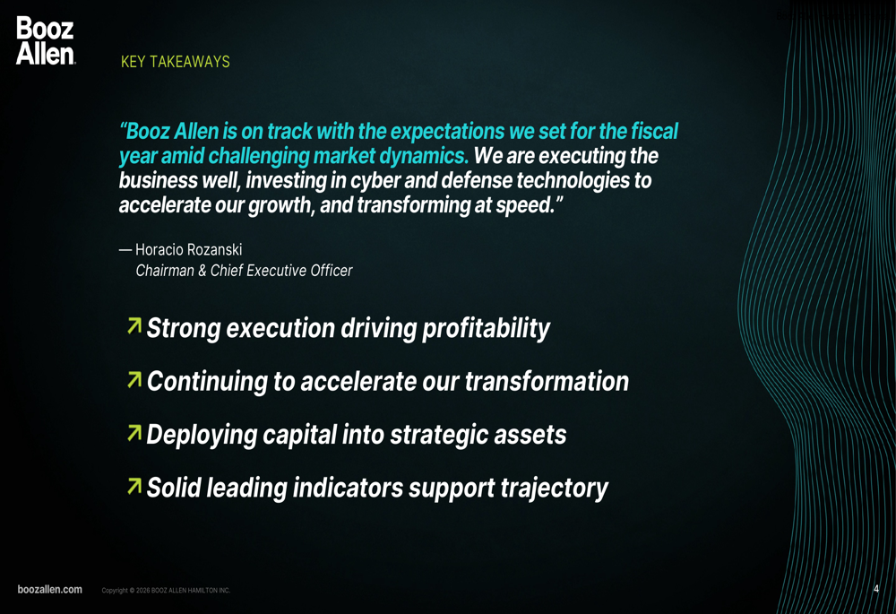 Booz Allen Q1 FY27 slides: profit margins expand despite revenue decline