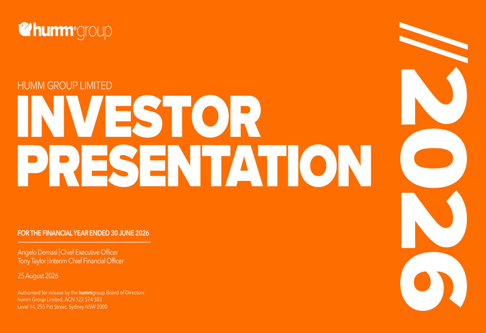 Humm Group FY26 slides