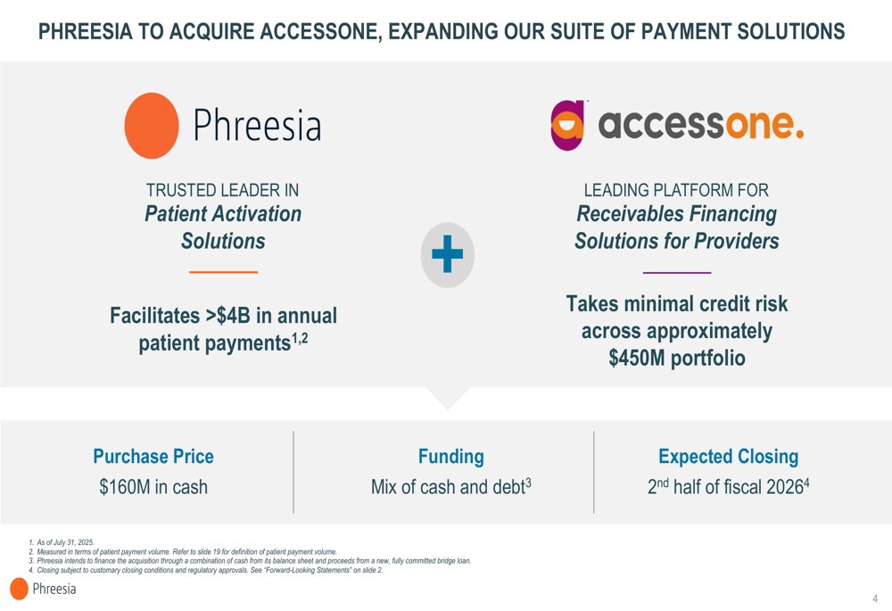 Phreesia Q2 FY2026 presentation: Revenue up 15% YoY as company announces AccessOne acquisition