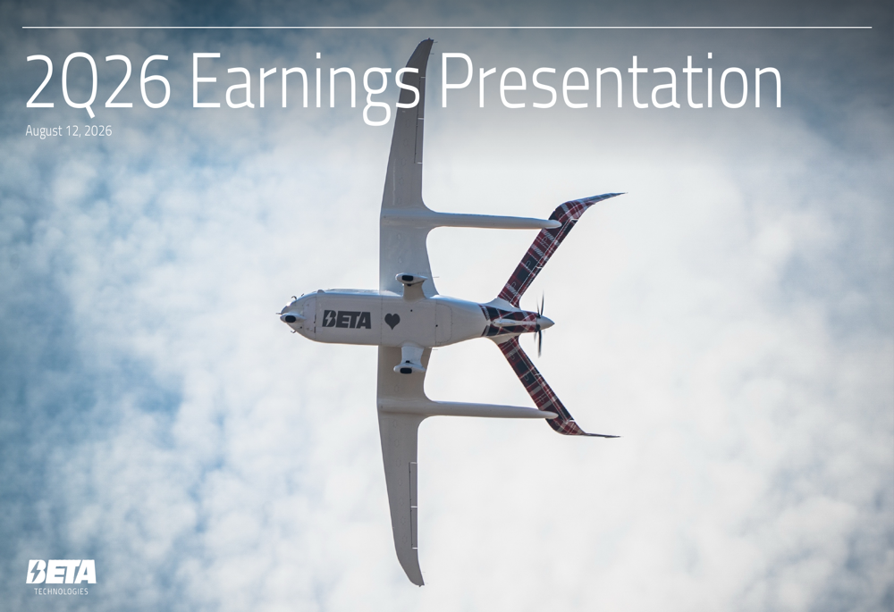 BETA Technologies Q2 2026 slides