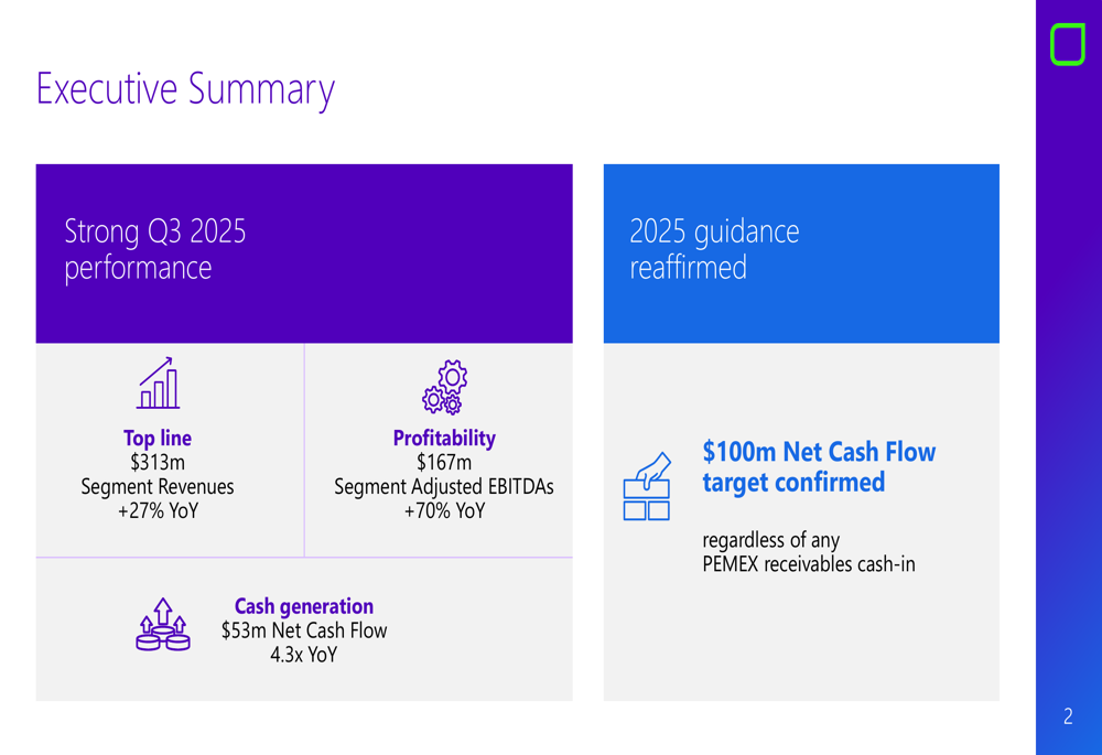 Viridien Q3 2025 slides: Revenue up 27%, reaffirms $100M cash flow target