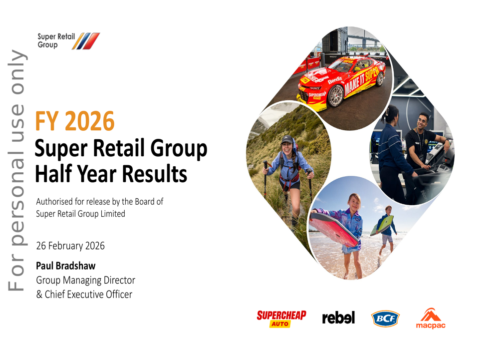 Super Retail H1 2026 slides