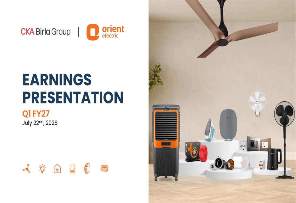 Orient Electric Q1 FY27 slides