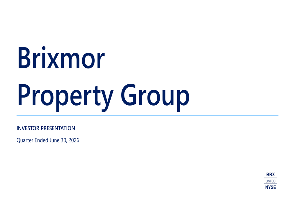 Brixmor Q2 2026 slides