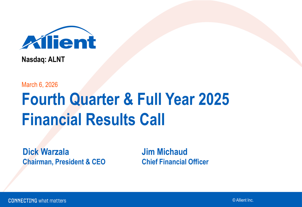 Allient Q4 2025 slides