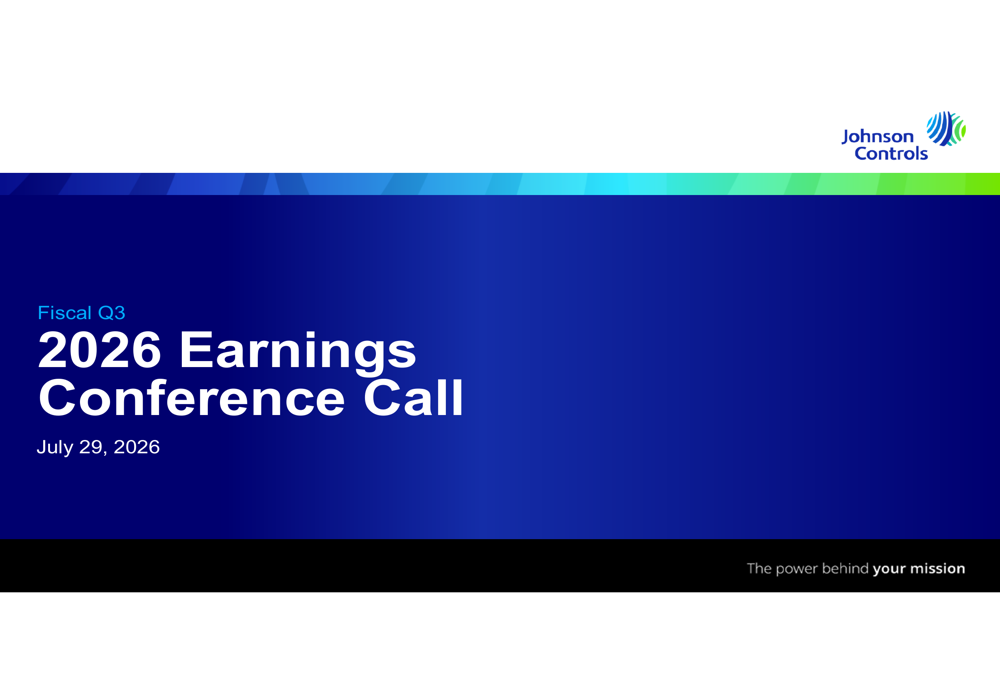 Johnson Controls Q3 2026 slides